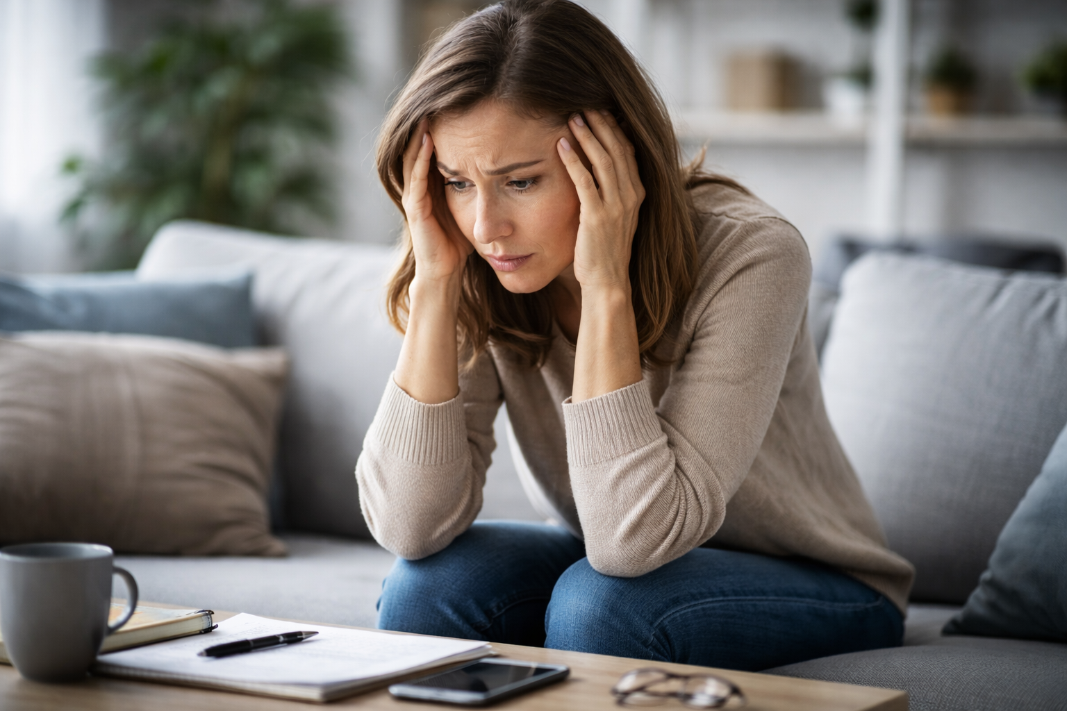 Angst und Besorgnis, die ständig vorhanden sind